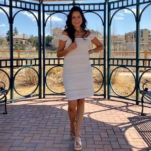 Women’s Chrochet Dress with Ruffle Sleeves